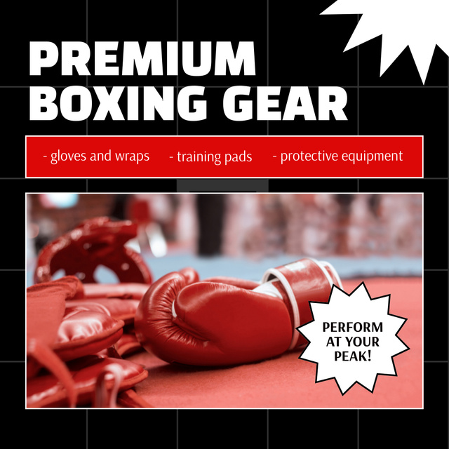 Premium Boxing Gear And Accessories Offer Animated Post tervezősablon