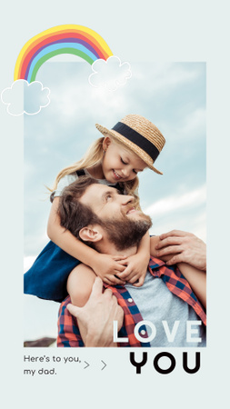 Father Holding Daughter on his Shoulders Instagram Video Story Design Template