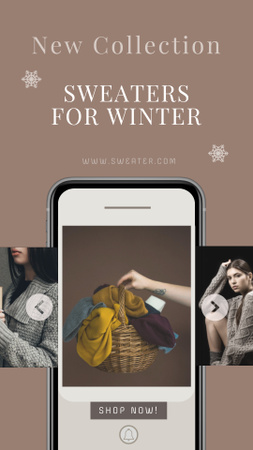 Szablon projektu Ogłoszenie nowej kolekcji zimowych swetrów Instagram Story
