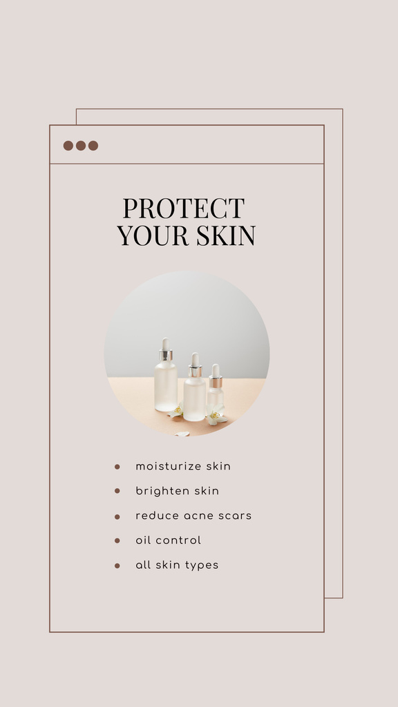 Skincare Products Ad on Grey Instagram Story Design Template