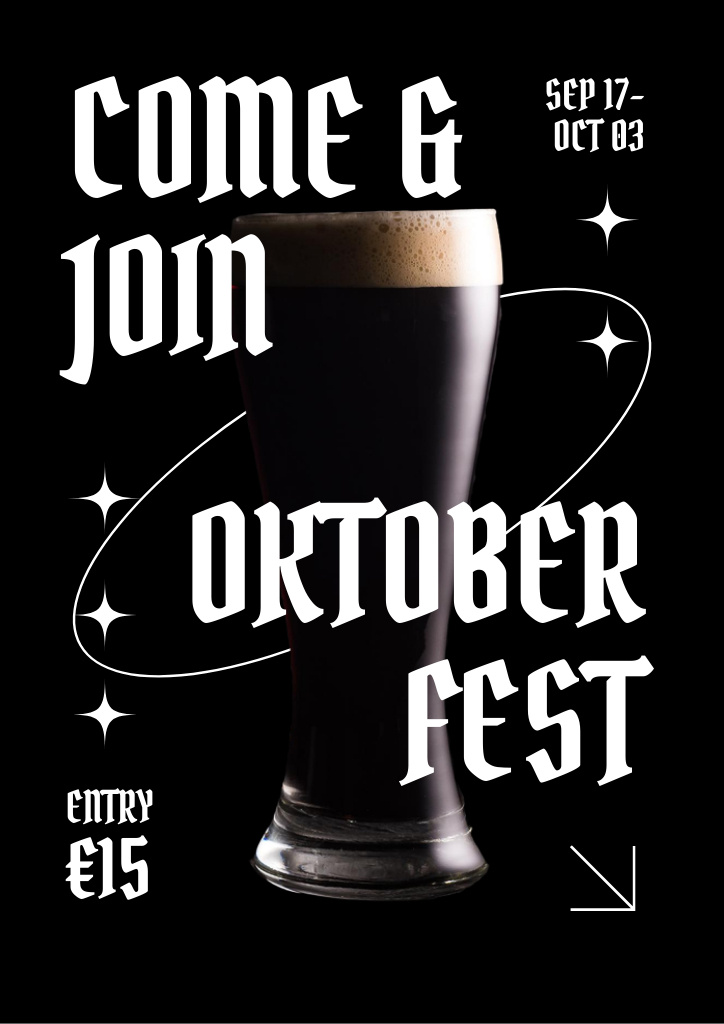 Ad of Oktoberfest Celebration with Beer Flyer A4 Πρότυπο σχεδίασης