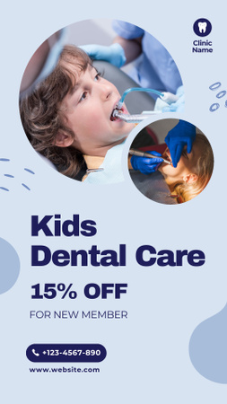 Designvorlage Kids Dental Care Ad für Instagram Video Story