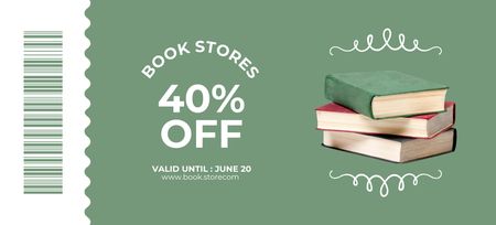Captivating Books With Discounts Offer Coupon 3.75x8.25in Design Template