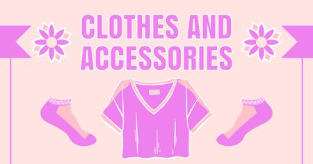 Pink Collection of Clothes and Accessories Facebook AD Design Template
