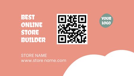 Ontwerpsjabloon van Business Card US van Advertentie voor de beste service voor het maken van een online winkel