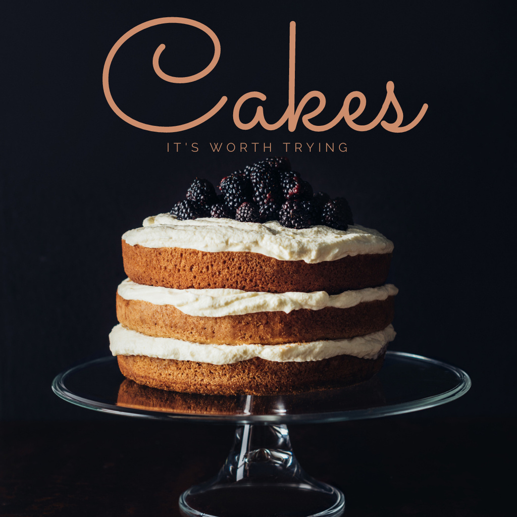 Bakery Ad with Cute Cupcake Instagram tervezősablon