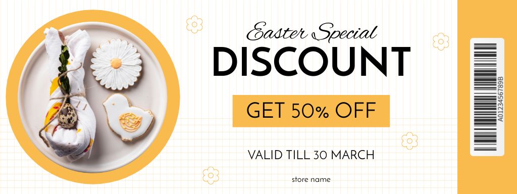Special Discount for Easter Holiday Coupon Design Template