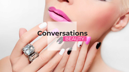 Beauty conversations Ad with Attractive Woman Youtube Design Template