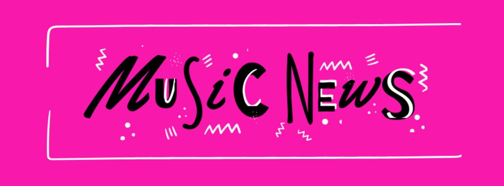 Music News ad in Pink Facebook cover Πρότυπο σχεδίασης