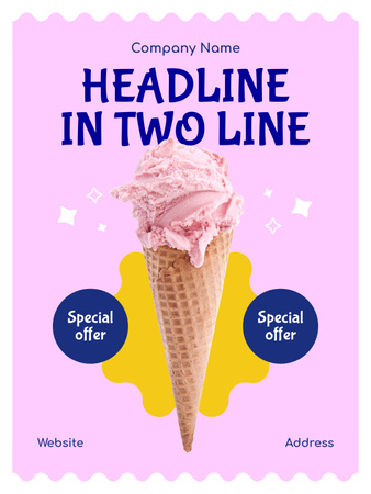 Реклама магазина мороженого с предложением скидки Poster US – шаблон для дизайна
