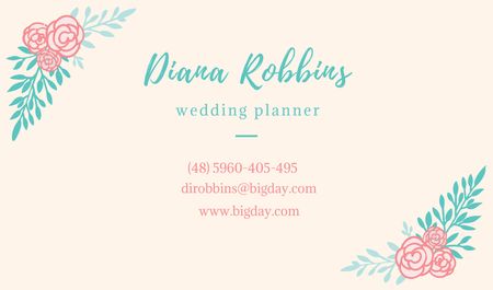 Szablon projektu Wedding planner Contacts Information Business card