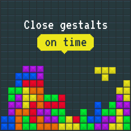 Funny Joke about Gestalts with Tetris Game Instagram tervezősablon