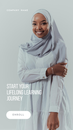 Plantilla de diseño de Anuncio de capacitación laboral con mujer sonriente en Hijab TikTok Video 