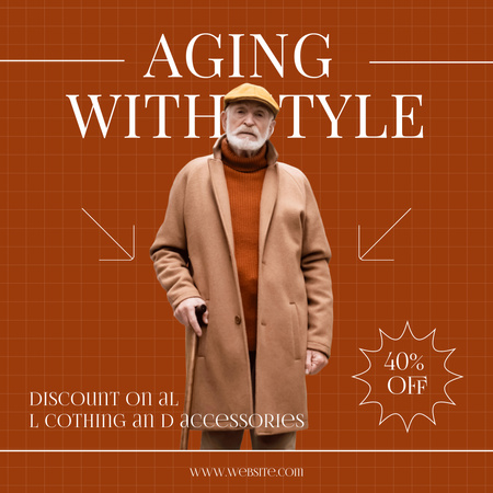 Ontwerpsjabloon van Instagram van Stijlvolle kleding en accessoires voor senioren met kortingsaanbieding