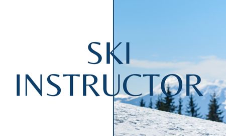 Ski Instructor Offer Business Card 91x55mm Modelo de Design