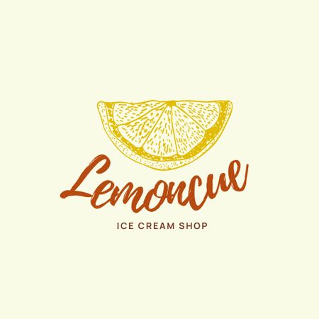 Ice Cream Shop Ad Logo Design Template