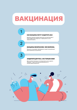 Virus Vaccination Steps Announcement Poster – шаблон для дизайна