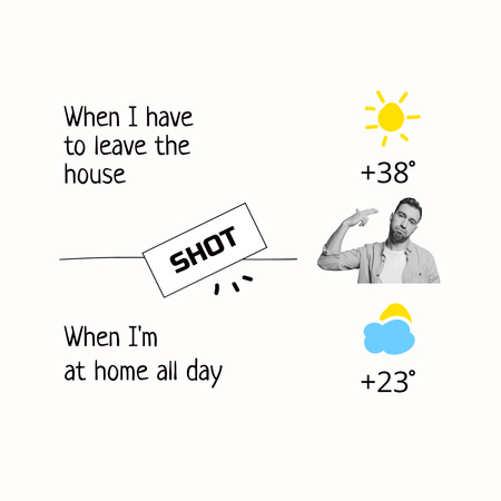 Funny Joke about Summer Heat Instagram Design Template