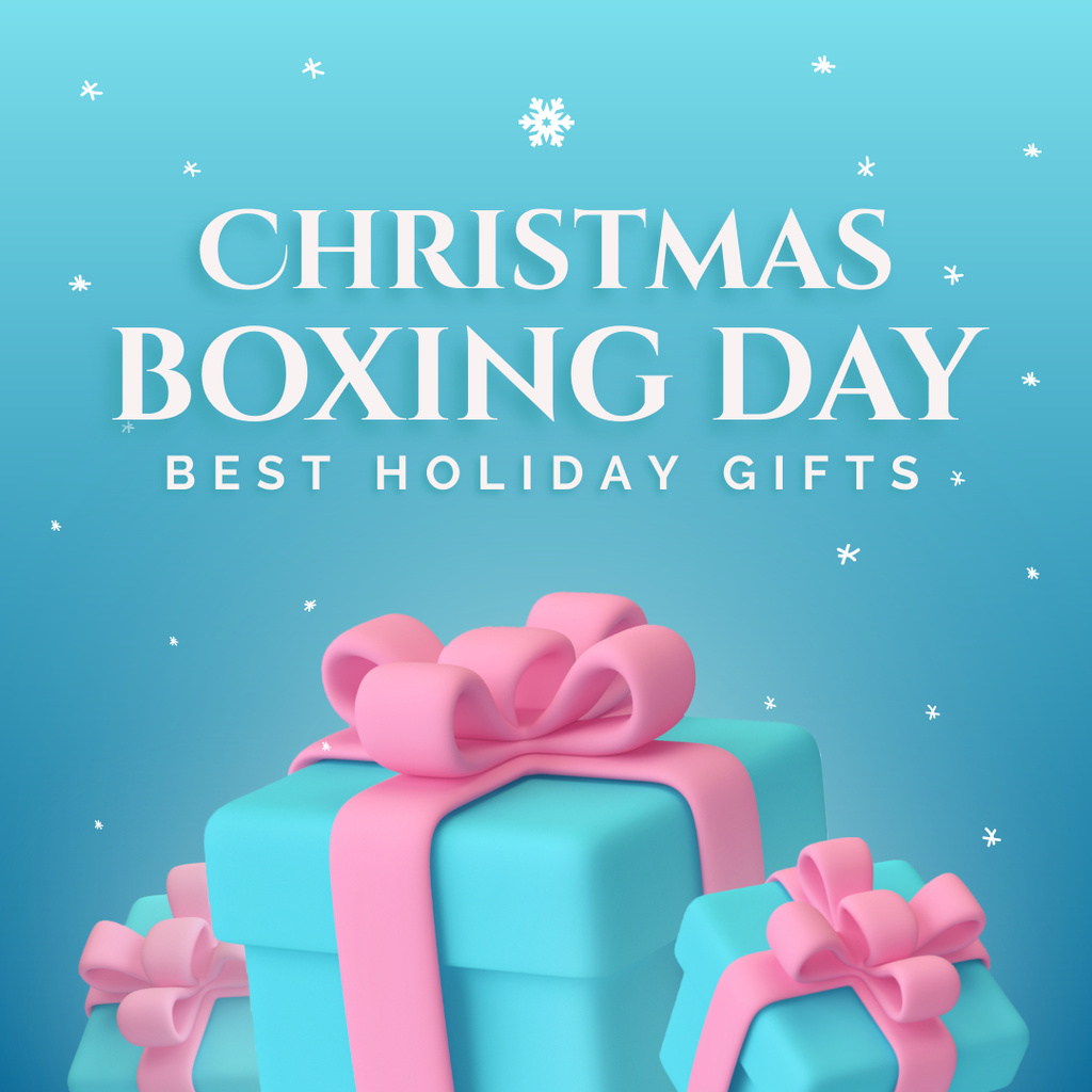Holiday Gifts Offer for Boxing Day Instagram Design Template
