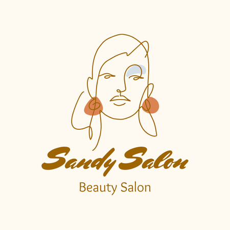 Beauty Salon Ad With Lovely Illustration Logo Šablona návrhu