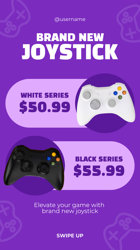 Plantilla de diseño de New Brand Joystick Purchase Offers on Purple Instagram Story 