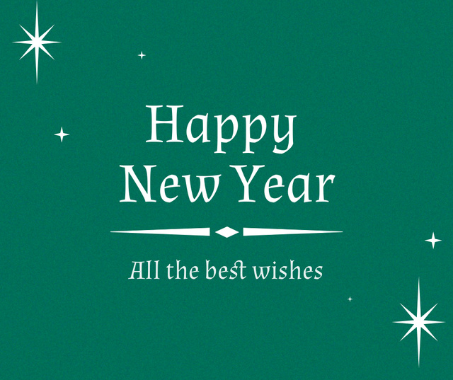 Minimalistic New Year Holiday Congrats With Wishes Facebook Tasarım Şablonu