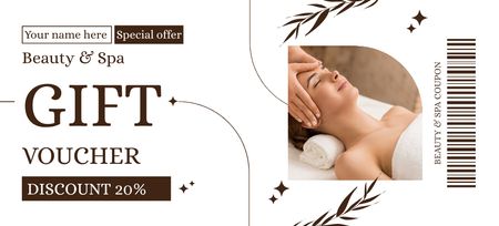 Spa and Beauty Gift Voucher Coupon 3.75x8.25in Design Template
