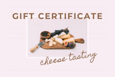 Cheese Tasting Announcement Gift Certificate Design Template