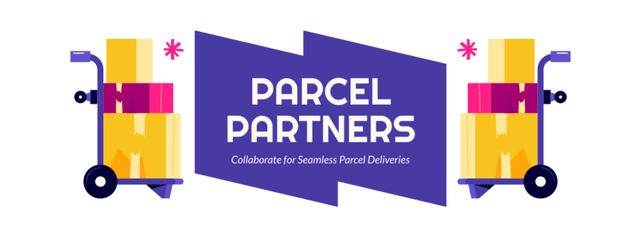 Ontwerpsjabloon van Facebook cover van Parcels Shipping Partners