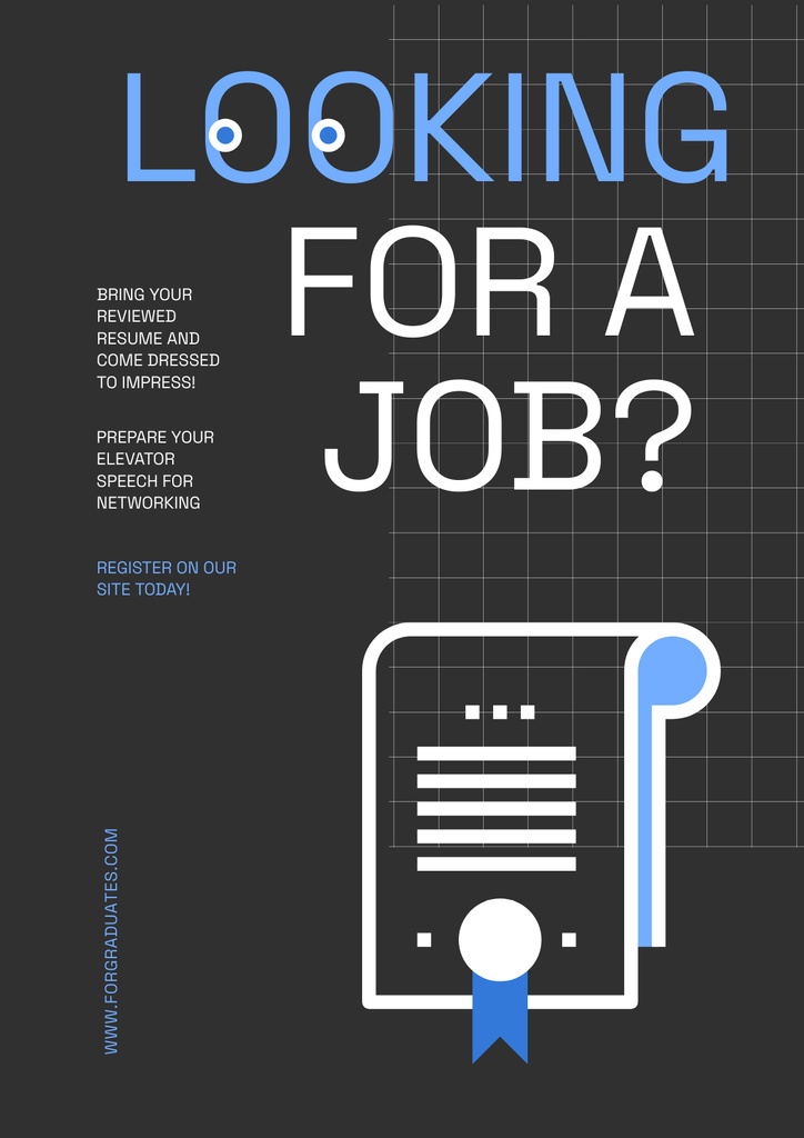 Szablon projektu Graduate Career Fair Announcement on Grey Poster