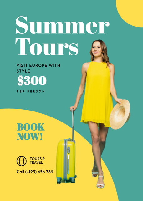 Summer Tours Booking Flayer – шаблон для дизайна