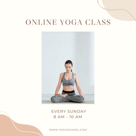Modèle de visuel annonce des cours de yoga en ligne - Instagram