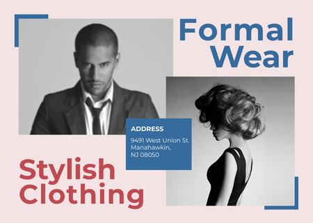 Formal Wear Clothing Store Offer Cardデザインテンプレート