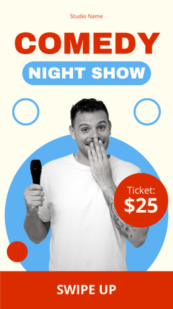 Young Man performing on Night Comedy Show Instagram Story Design Template
