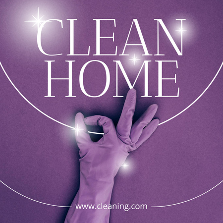 Modèle de visuel Clean Home Service Violet - Instagram