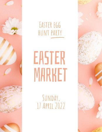 Platilla de diseño Easter Egg Hunt Announcement in Pink Flyer 8.5x11in