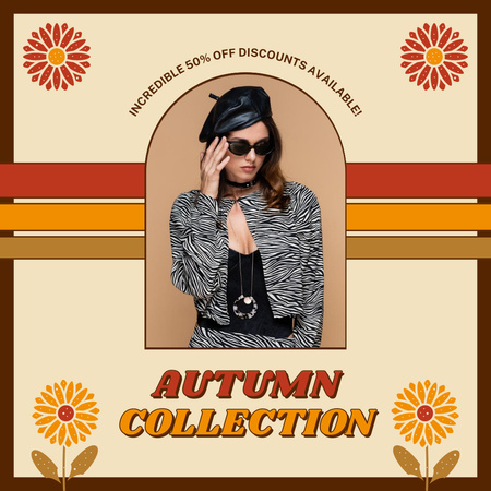 Plantilla de diseño de Oferta de colección colorida de prendas de otoño a costo reducido Instagram AD 
