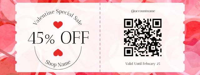 Valentine's Day Special Sale Discount Voucher Coupon Design Template