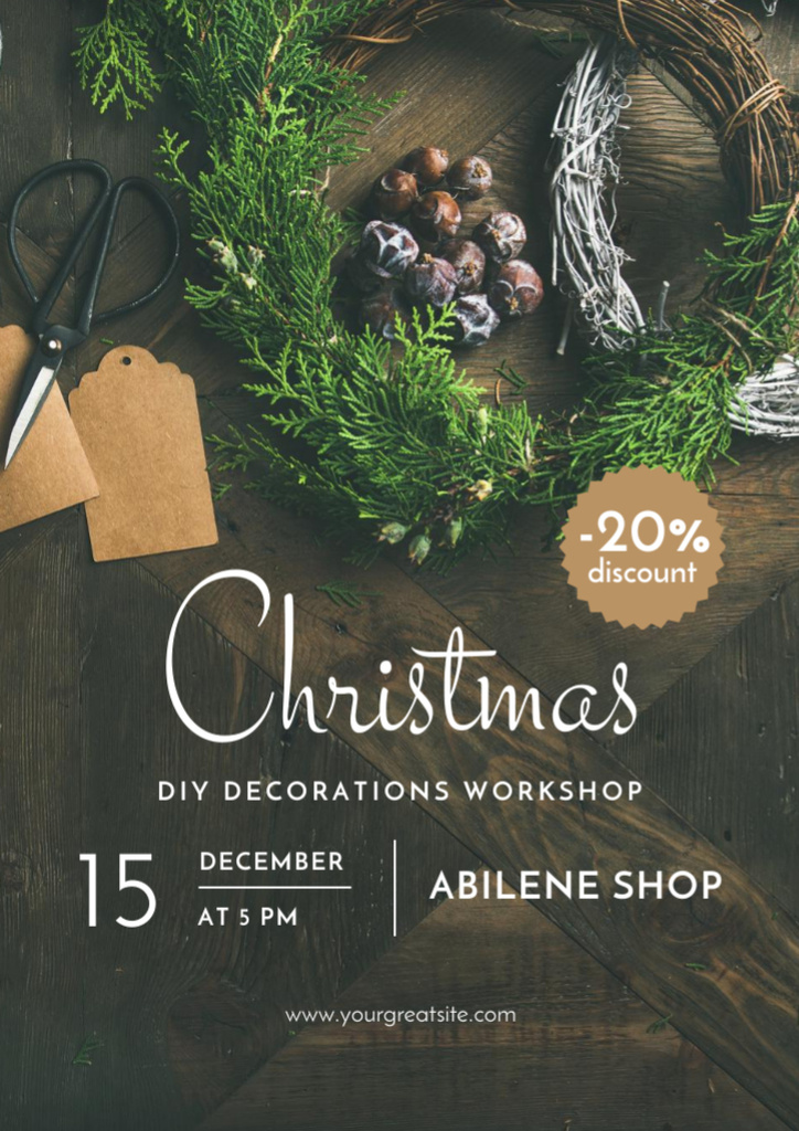Christmas Decoration Workshop Announcement Flyer A4 Šablona návrhu