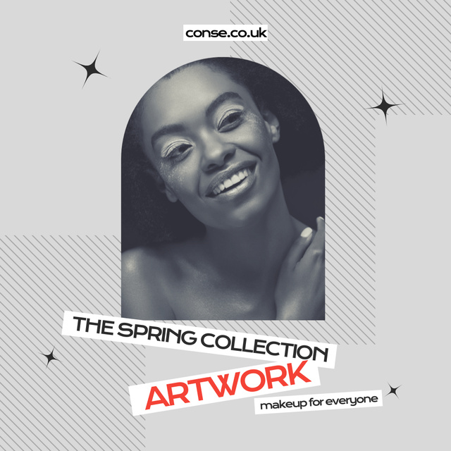 Spring Cosmetics Collection Ad for Makeup Instagram AD – шаблон для дизайну