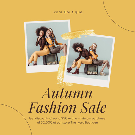 Autumn Sale of Modern Outfit  Instagram Design Template