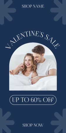 Valentine's Day Sale with Laughing Couple in Love Graphic Design Template