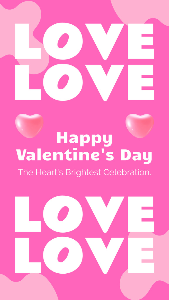 Bright Valentine's Day Greeting With Hearts Instagram Story Modelo de Design