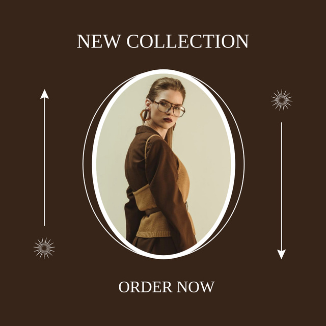 Fashion Collection for Women Brown Minimal Instagram tervezősablon