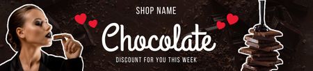Ontwerpsjabloon van Ebay Store Billboard van Kortingsaanbieding op zoete chocolade