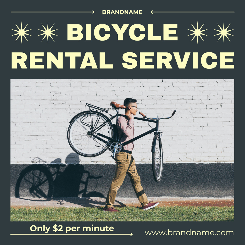 City Bicycles For Rent Instagram Šablona návrhu