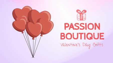 Valentine's Day heart-shaped Balloons Full HD video Design Template