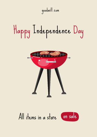 Template di design USA Independence Day Celebration Announcement Flyer A4