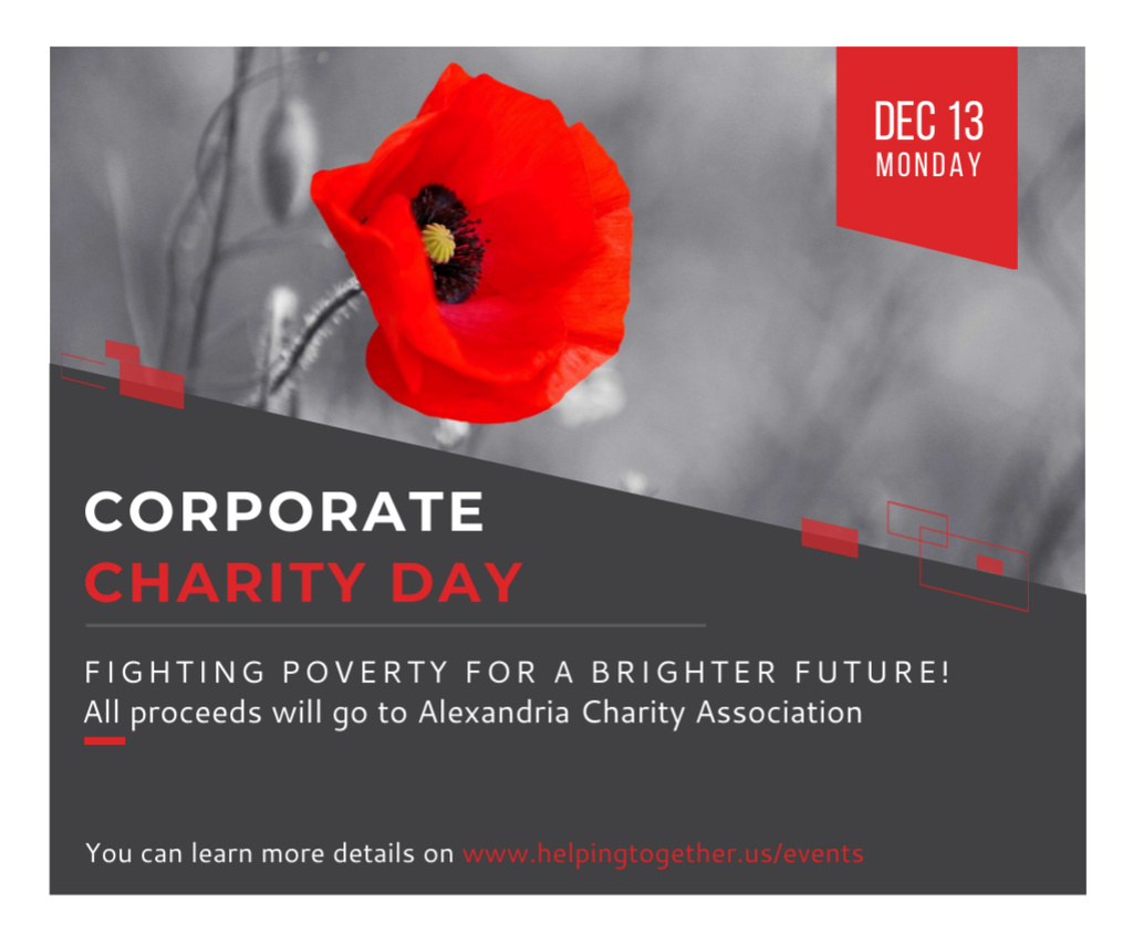 Ontwerpsjabloon van Medium Rectangle van Announcement of Corporate Charity Event