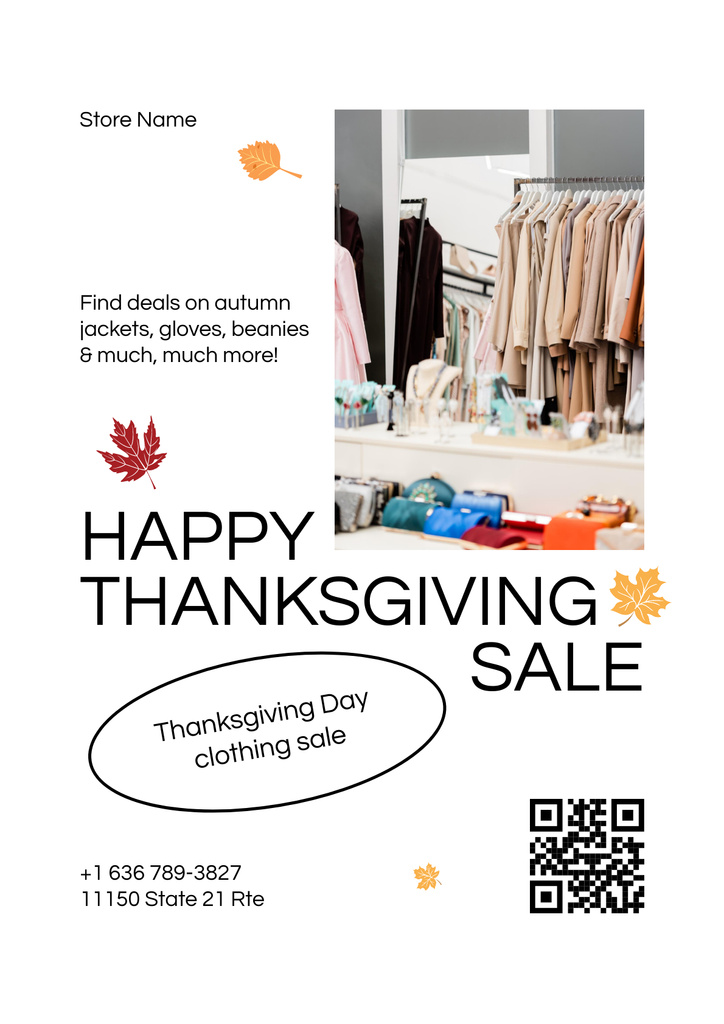 Modèle de visuel Thanksgiving Sale Announcement - Poster